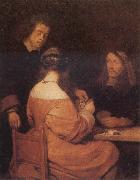 TERBORCH, Gerard The Card-Playes oil painting artist